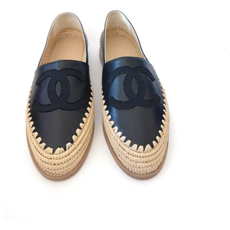 chanel espadrille black|authentic Chanel espadrilles.